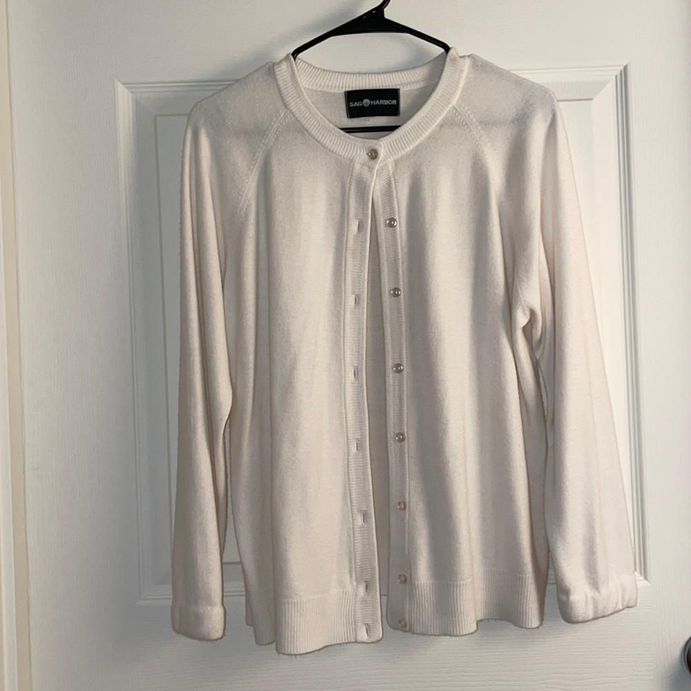 Sag Harbor White Cardigan